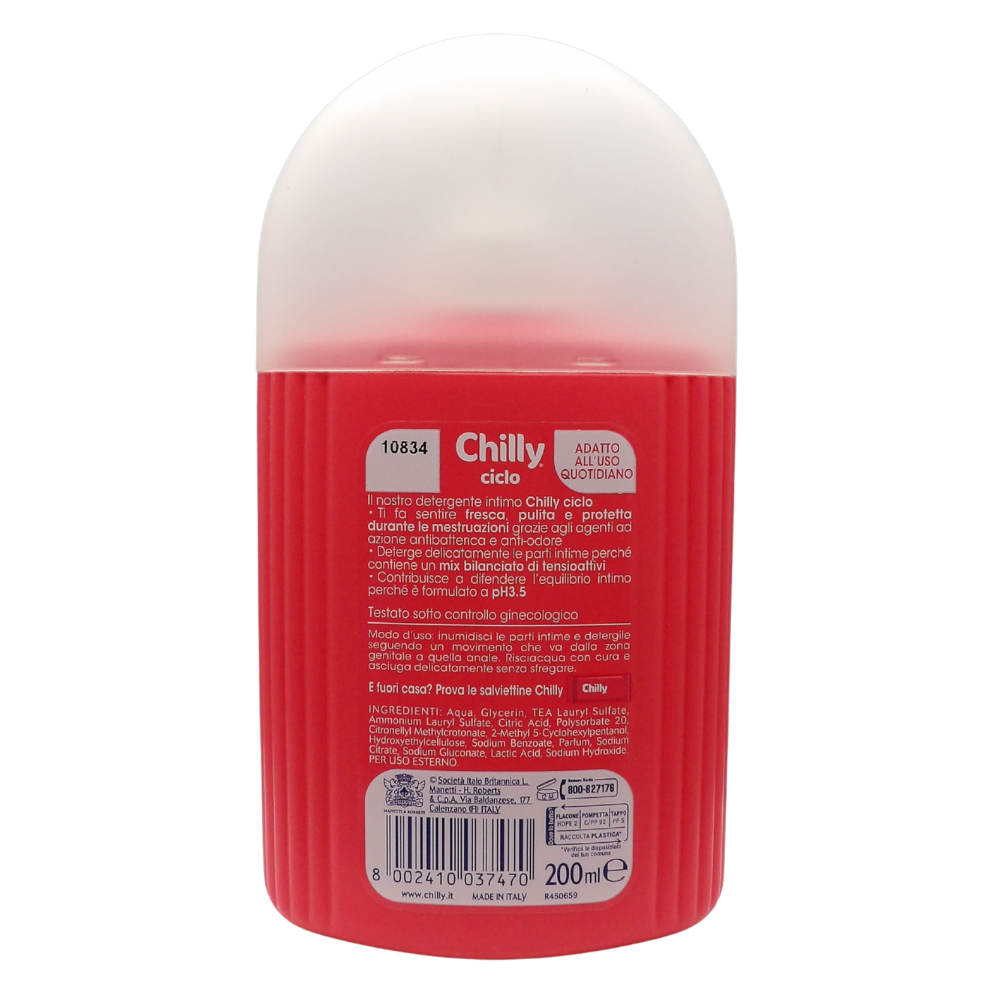 CHILLY Detergente Intimo CICLO, Igiene Prolungata, AntiOdor pH 3.5 200ml