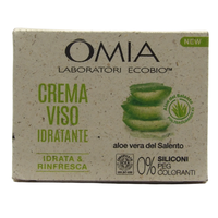 OMIA Crema Viso IDRATANTE, Idrata e Rinfresca. Con Aloe Vera Del Salento. 0% Siliconi, PEG, Coloranti 50ml (Unità)