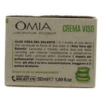 OMIA Crema Viso IDRATANTE, Idrata e Rinfresca. Con Aloe Vera Del Salento. 0% Siliconi, PEG, Coloranti 50ml (Unità)