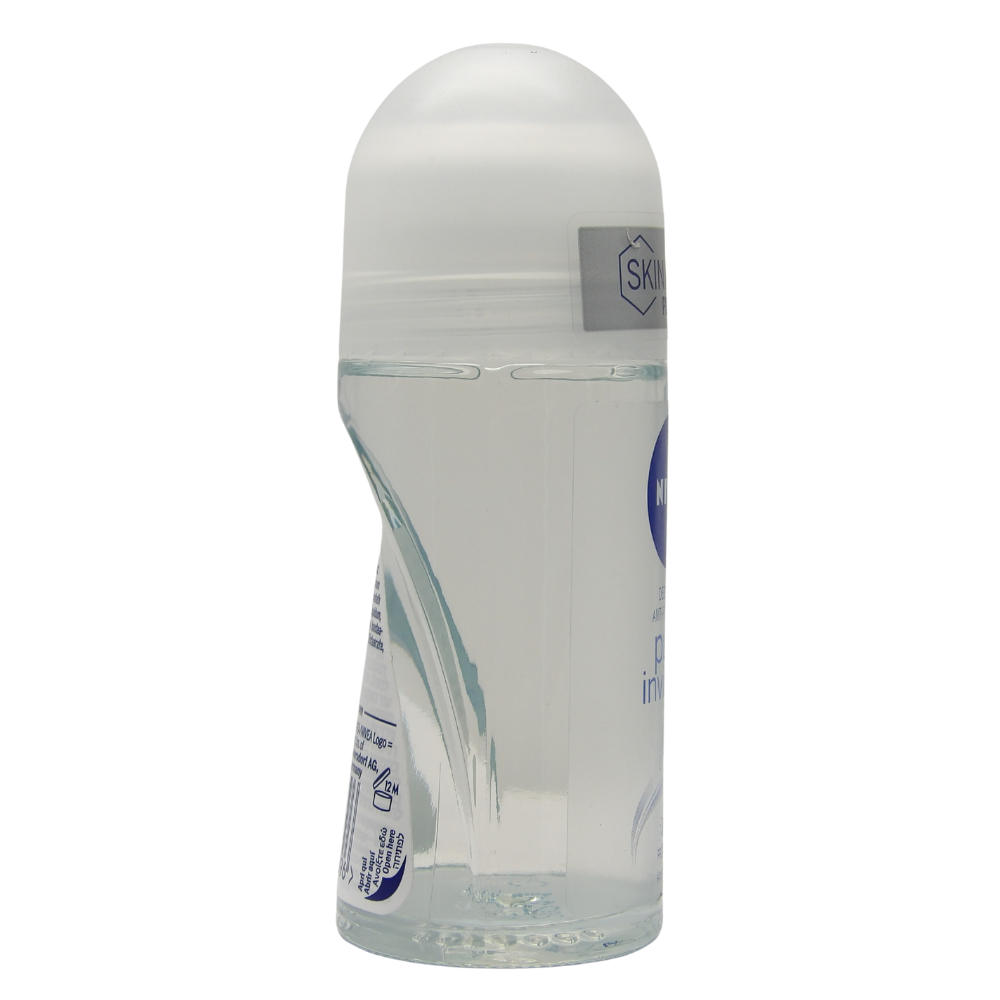 NIVEA Deodorante Roll-on Pure Invisible, Formula Innovativa e Trasparente, Non Lascia Residui Visibili sulla Pelle e sui Vestiti, Protegge Efficacemente, 50ml