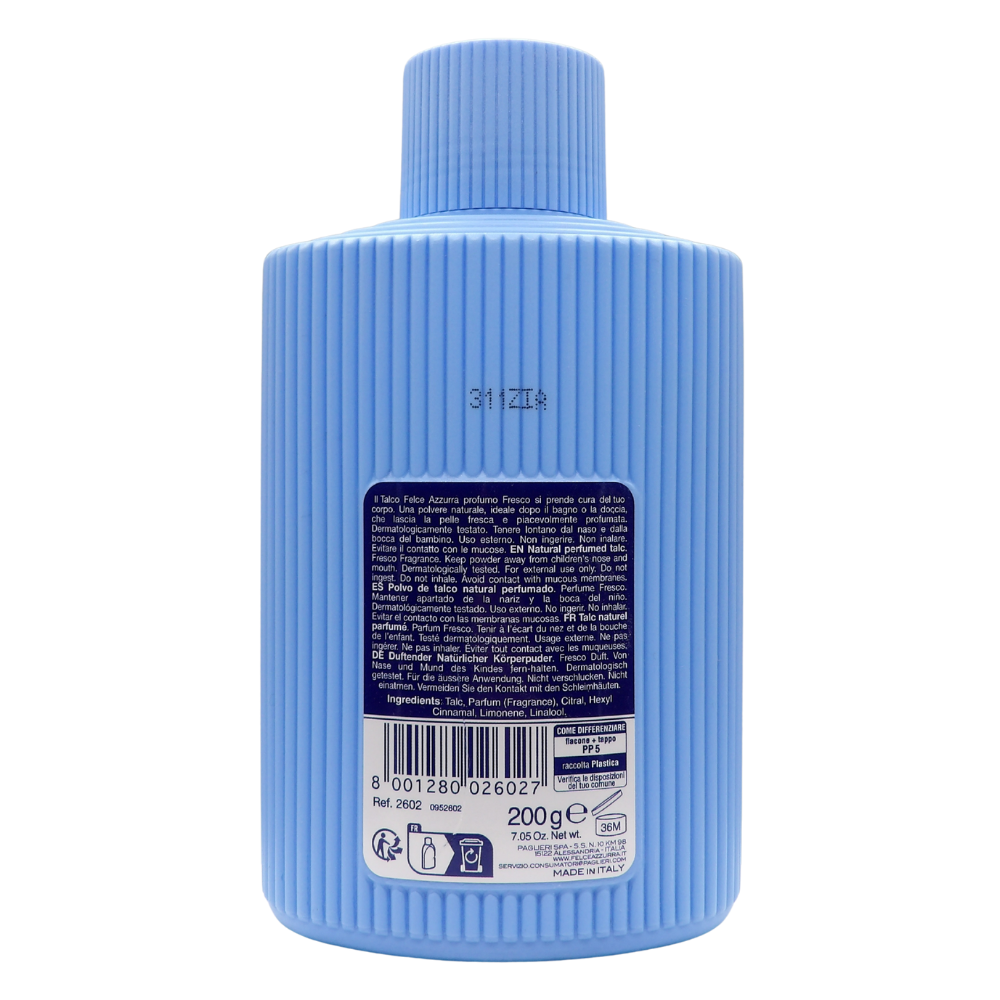 FELCE AZZURRA Barattolo Borotalco, Talco FRESCO 200g