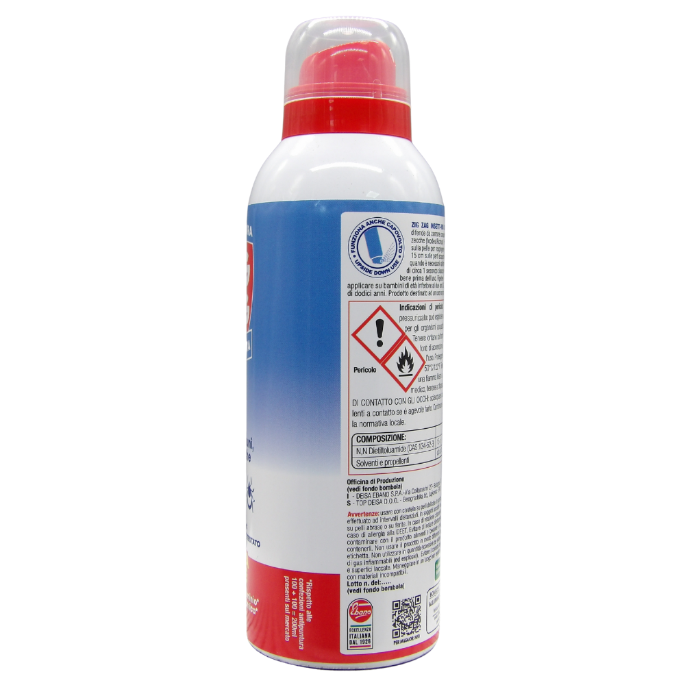 Zig Zag Insetti Via Antipuntura Lozione Zanzare Comuni, Tigre E Zecche 200 ml.