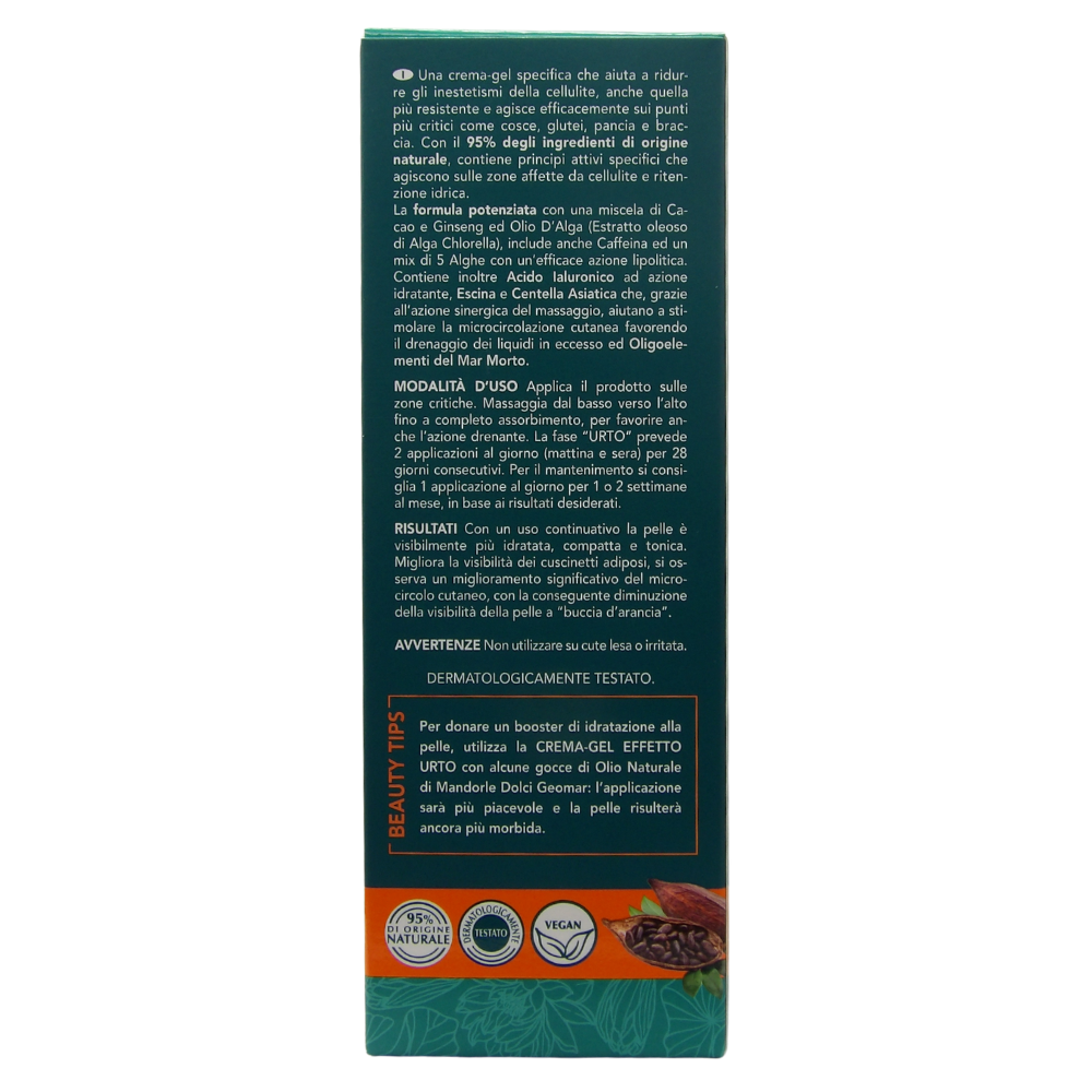 GEOMAR | Crema Gel Effetto Urto, Azione Tonificante Contro gli Inestetismi della Cellulite Resistente, Ingredienti 95% di Origine Naturale, Made in Italy, 200 ml