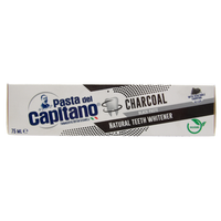 PASTA DEL CAPITANO Dentifricio CARBONE Vegetale Attivo Bio, Sbiancante Naturale Dei Denti In Pasta Nera, Efficace Contro Le Sostanze Che Macchiano Lo Smalto, Tubetto da 75 ml