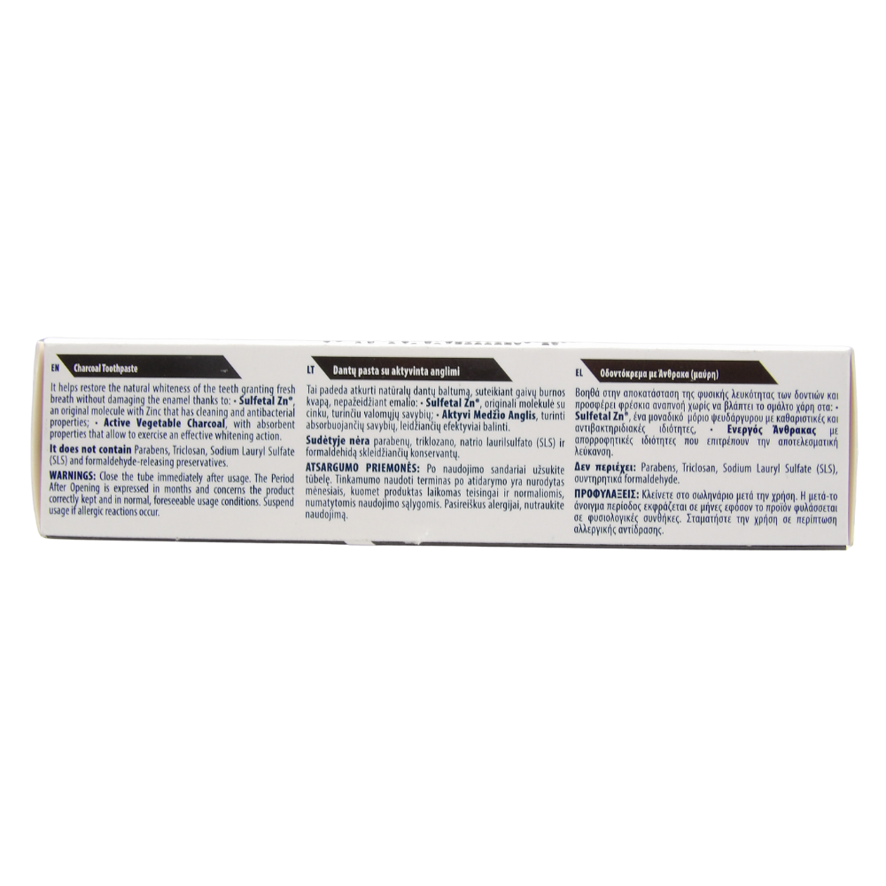 PASTA DEL CAPITANO Dentifricio CARBONE Vegetale Attivo Bio, Sbiancante Naturale Dei Denti In Pasta Nera, Efficace Contro Le Sostanze Che Macchiano Lo Smalto, Tubetto da 75 ml