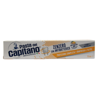 PASTA DEL CAPITANO Dentifricio ZENZERO Bio, Con Antibatterico. Protezione Completa, Rinfresca L'Alito. Con Fluoro e Sulfetal Zn. Non Contiene Parabeni, Triclosan, Sodio Lauril Solfato 75ml