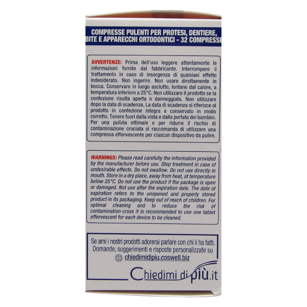 RAPIDENT Compresse Pulenti Per Apparecchi Dentali Ortodontici. Rimuove i Batteri, Elimina Le Macchie In 1 Minuto! Elimina i Cattivi Odori, Freschezza Duratura (Confezione Da 32 Compresse)