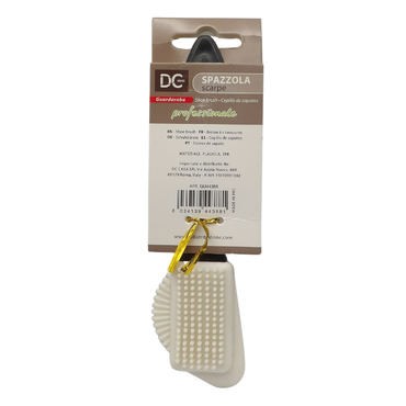 DC Spazzola Scarpe Professionale, Adatta Per Pulire Calzature In Camoscio e Nabuk. Setole a Durezza Mista e Spatole In Gomma Per Pulire Gli Spazi Più Difficili 19cm