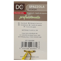 DC Spazzola Scarpe Professionale, Adatta Per Pulire Calzature In Camoscio e Nabuk. Setole a Durezza Mista e Spatole In Gomma Per Pulire Gli Spazi Più Difficili 19cm