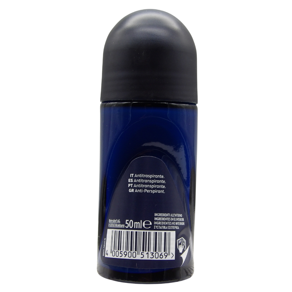 NIVEA MEN Deep Deodorante Roll-on, Deodorante uomo arricchito con Carbone Attivo per fino a 72h di protezione, Deodorante roll on antitraspirante dalla profumazione legnosa