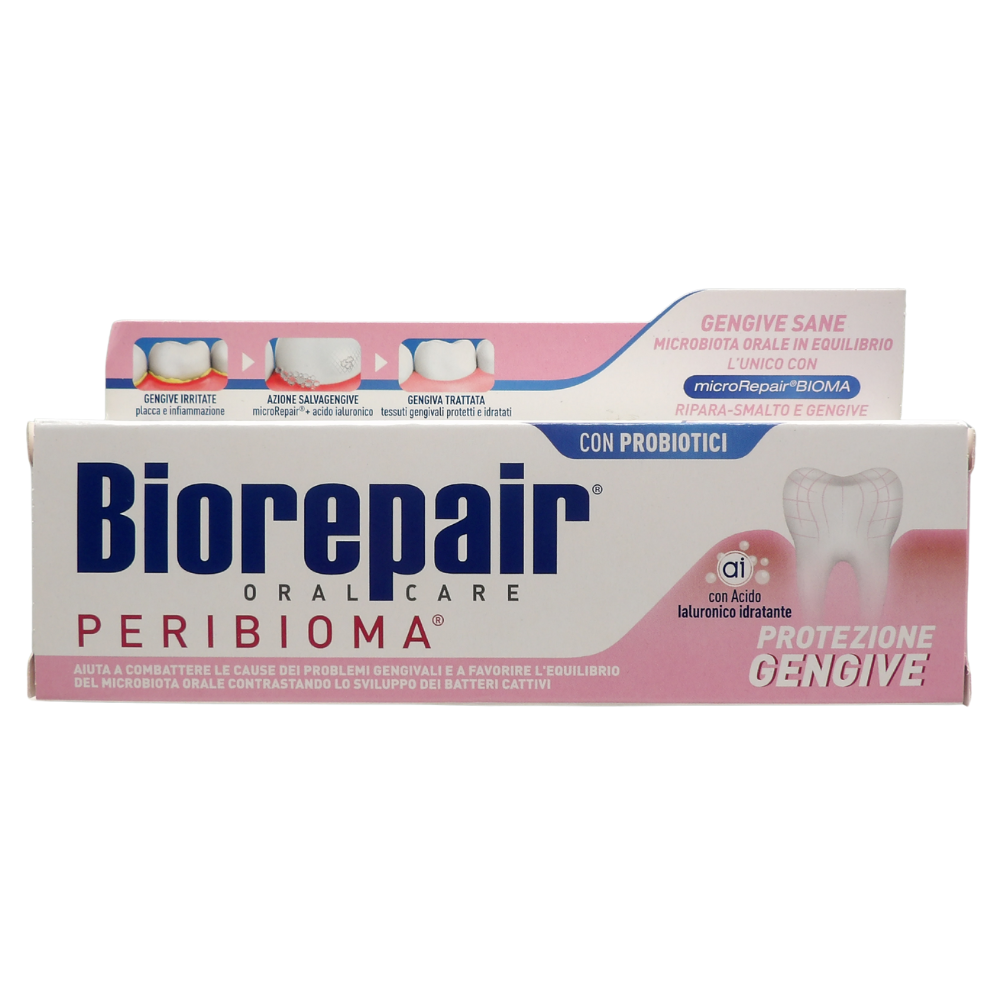 BIOREPAIR PERIBOMA Dentifricio PROTEZIONE GENGIVE, Combatte Ed Aiuta a Prevenire i Problemi Gengivale, Con Acido Ialuronico Salva Gengive 75ml