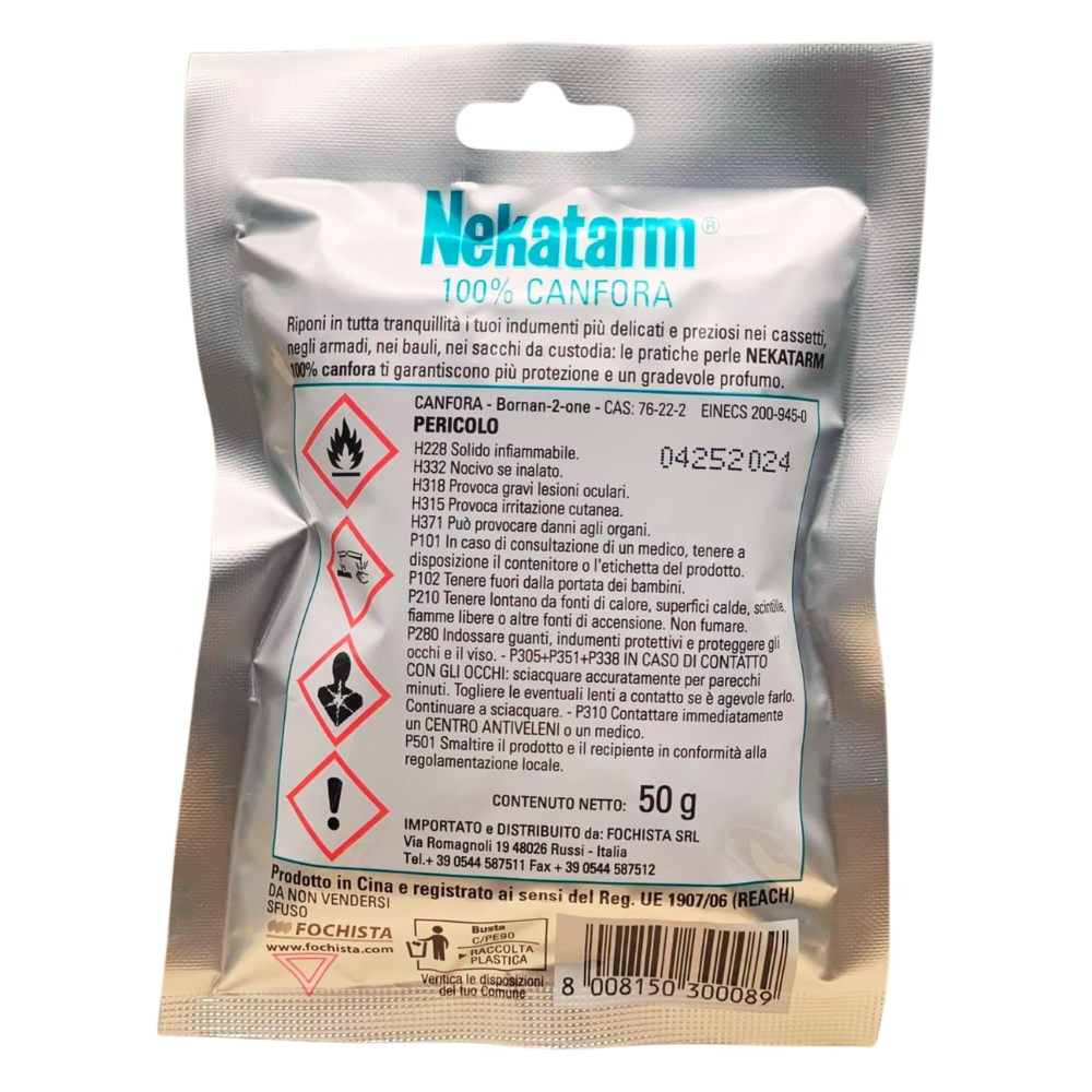 NEKA TARM 100% CANFORA, Più Protezione Agli Indumenti, Perle Profumate Per Armadi e Cassetti 50g