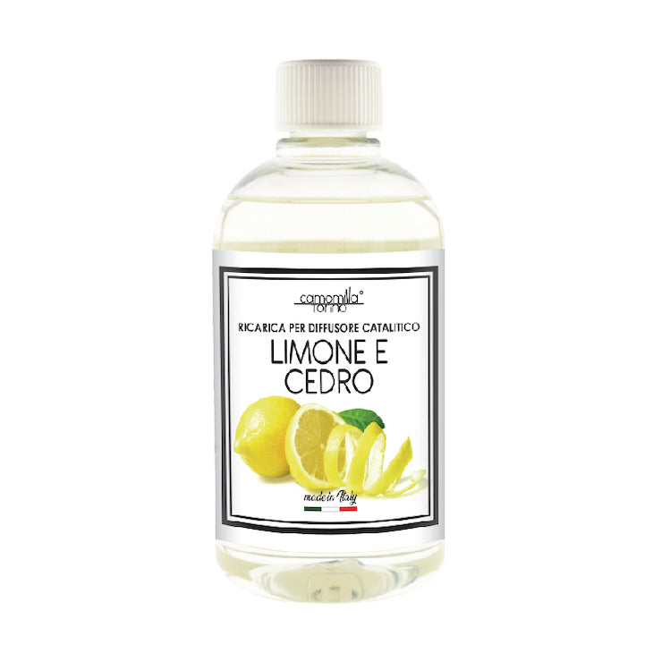 Camomilla Torino Ricarica Profumo 500 ml per Lampada Catalitica 25 Fragranze Naturali e Intense ad Alto Concentrato di Essenza- Made in Italy