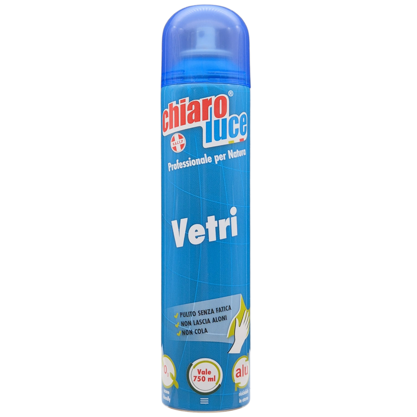 Chiaro Luce Vetri Spray, Pulizia Impeccabile Senza Aloni, Nuova Formula con Nebulizzatore, Adatto a Vetri, Specchi, Schermi PC e TV, Interni Auto, Sedili in Pelle e Altro, Flacone da 300ml