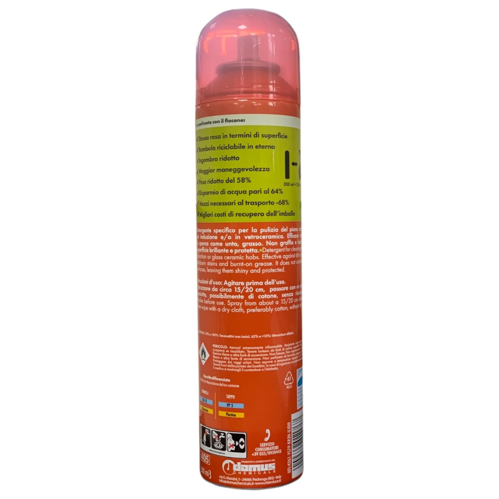 Chiaro Luce Spray Per Piani Cottura a INDUZIONE, Pulito Senza Fatica, Sgrassa Senza Graffiare, Senza Risciacquo 300ml