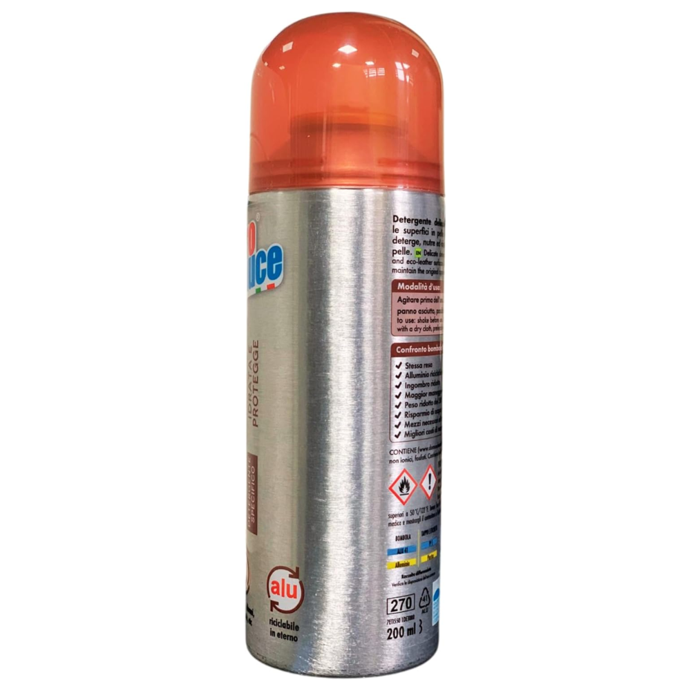 Chiaro Luce Spray Pelle, Idrata e Protegge. per Borse, Divani, Interni Auto, etc. 200ml